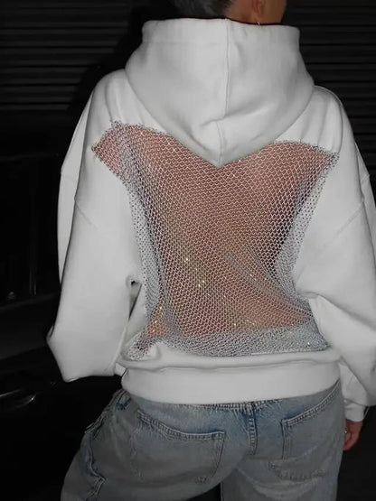 CRYSTAL MESH HOODIE