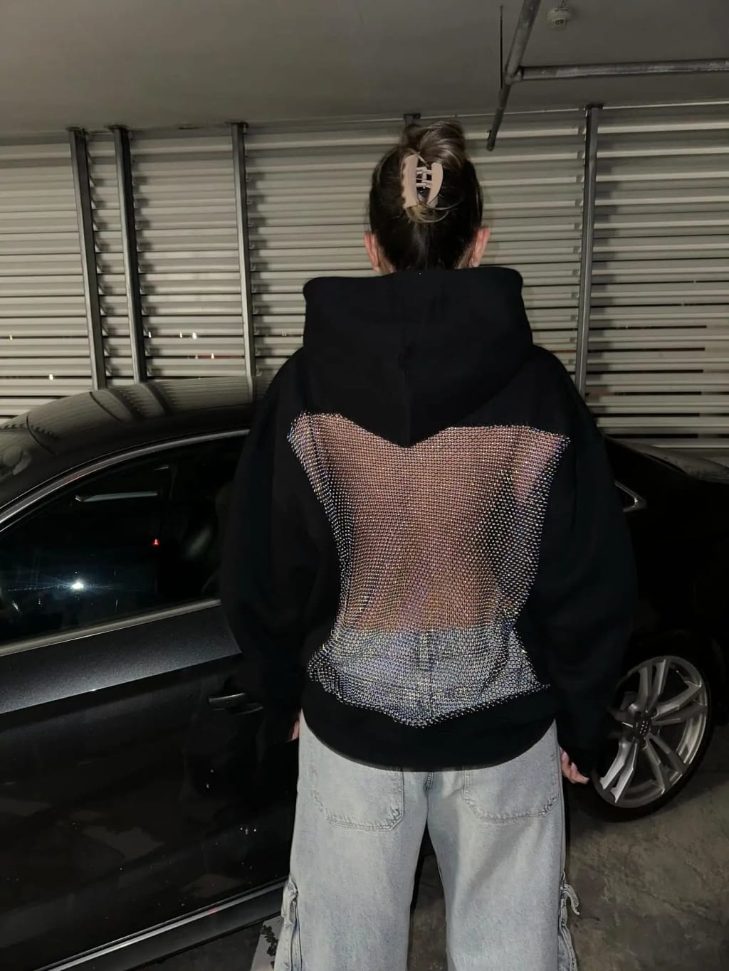 CRYSTAL MESH HOODIE