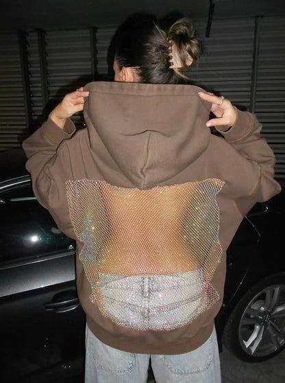 CRYSTAL MESH HOODIE